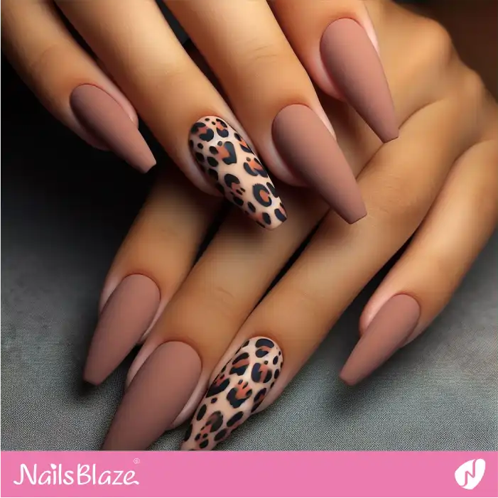 Matte Leopard Print Nails | Animal Print Nails - NB2516